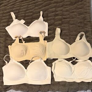 Bundle of Everyday Wireless Comfort Bras - White & Nude